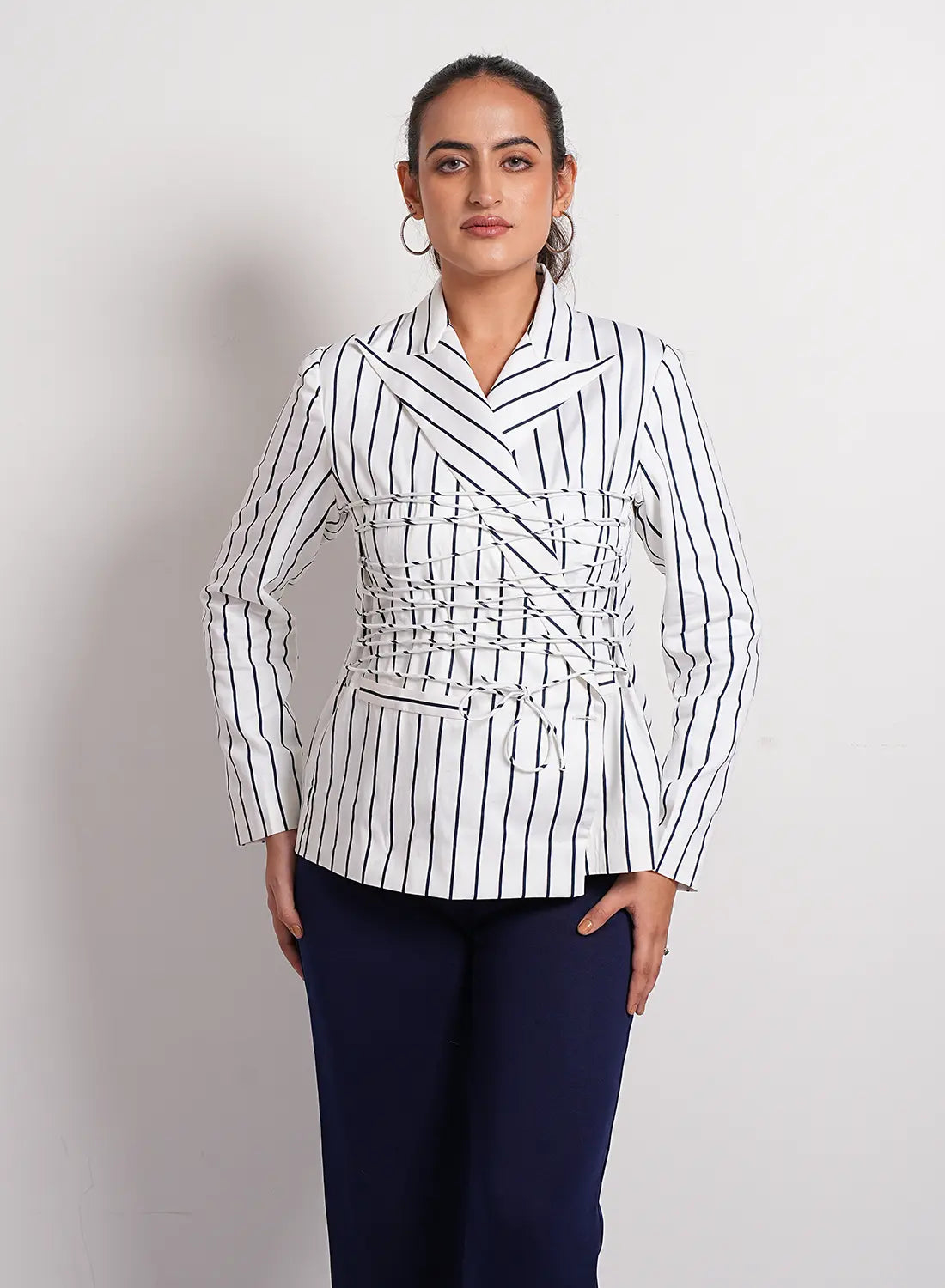 Corset Stripe Blazer