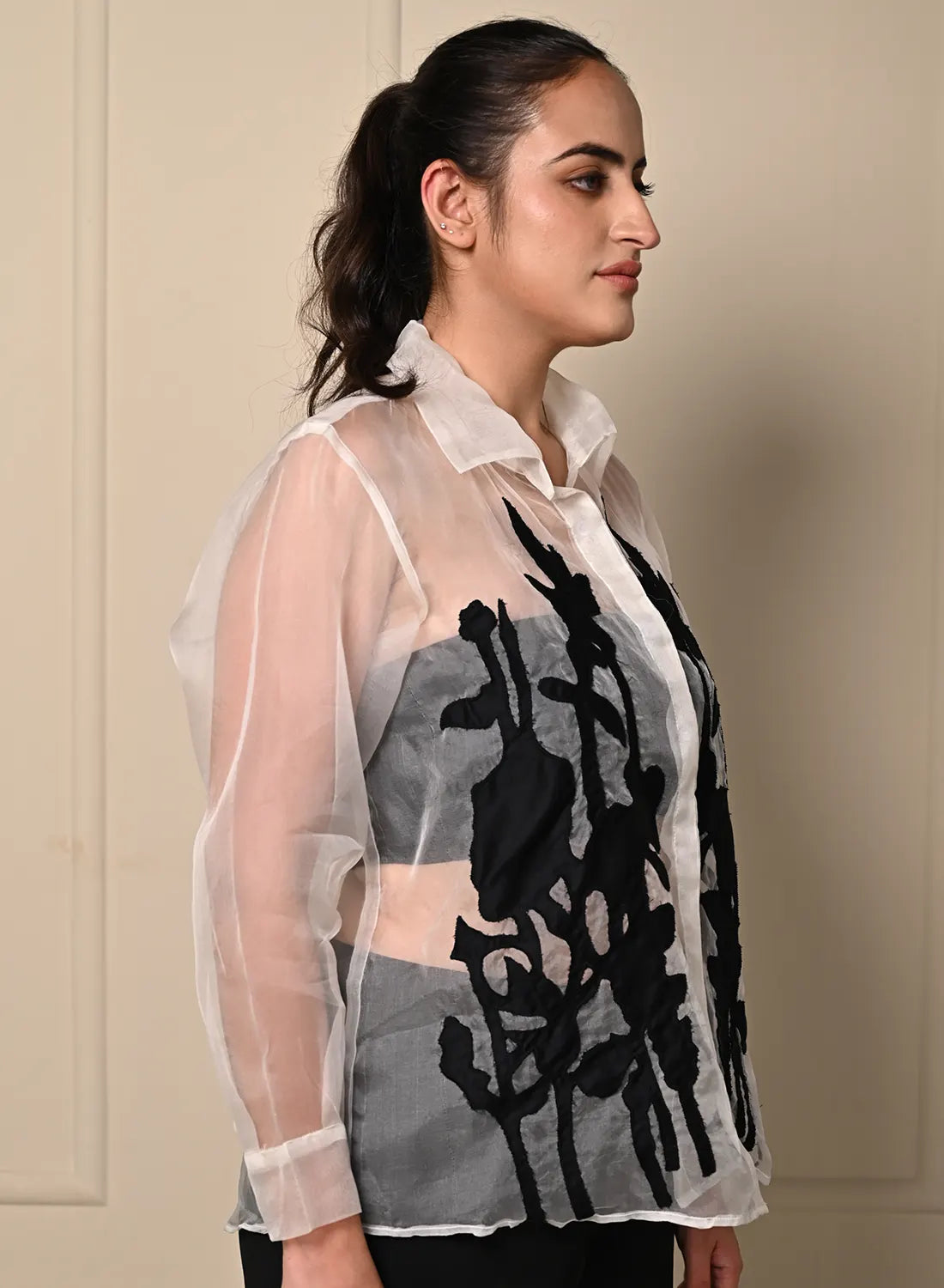 Midnight on Sheer Shirt