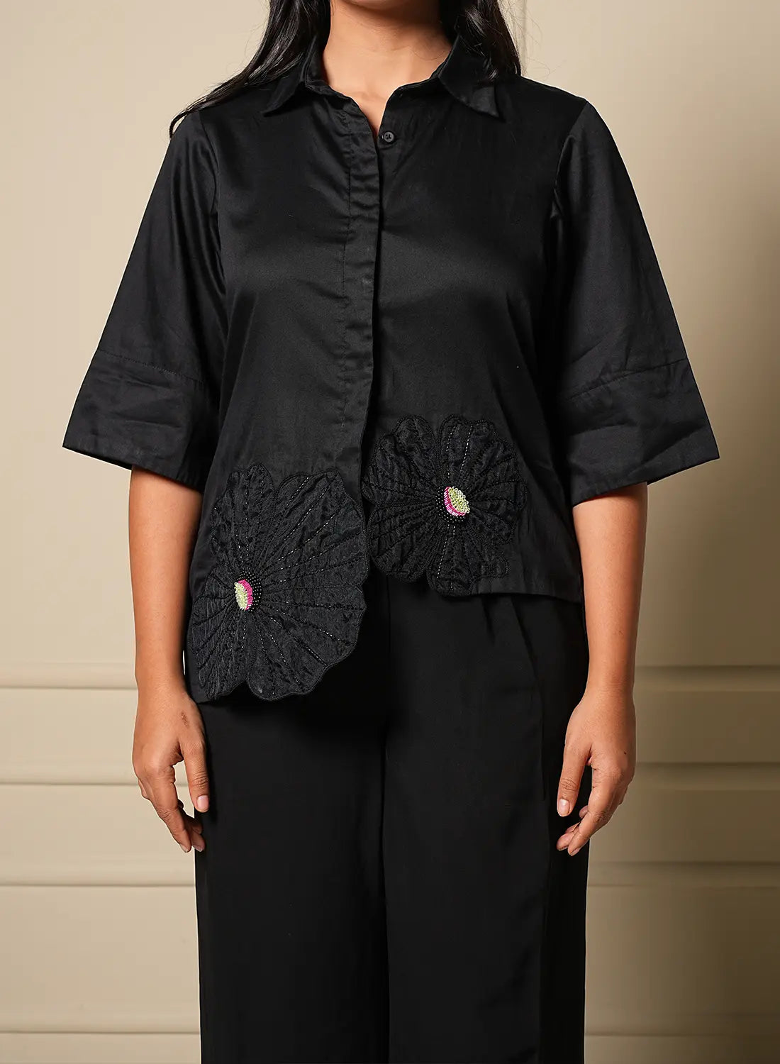 Midnight Camellia Shirt