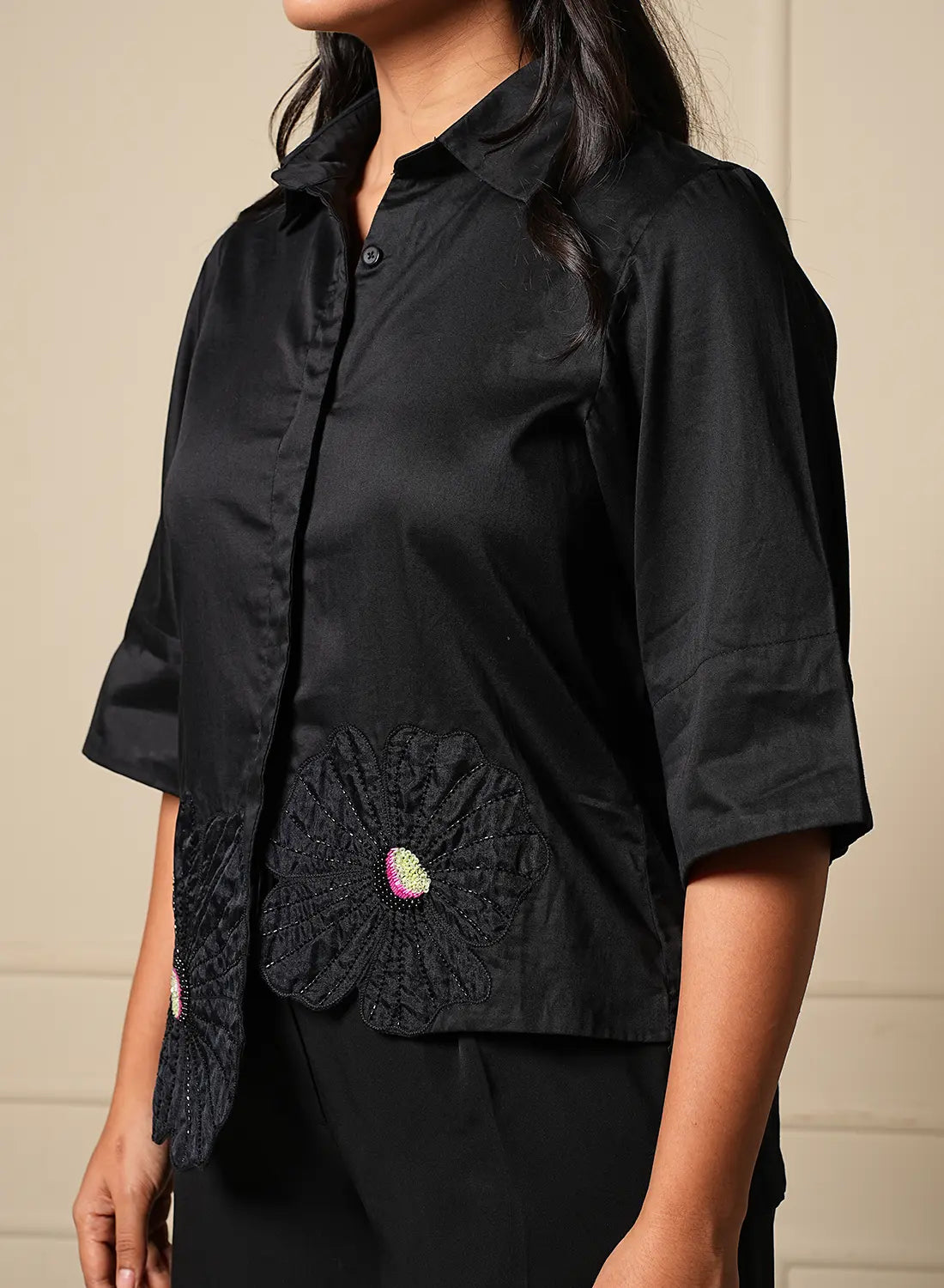 Midnight Camellia Shirt