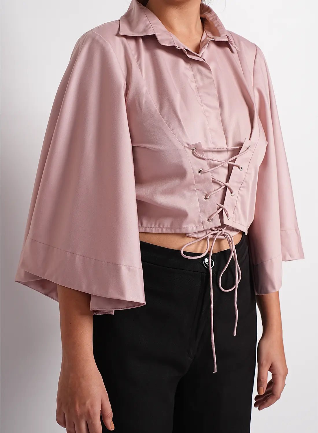 Blush Corset Crop Shirt