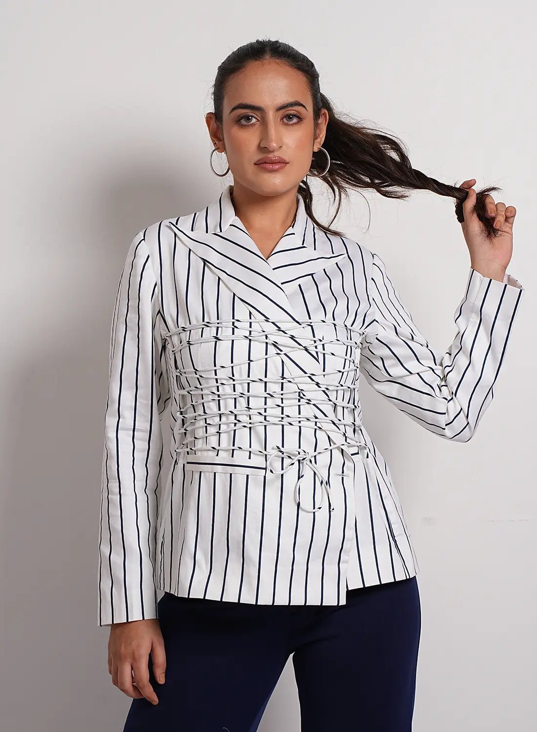 Corset Stripe Blazer