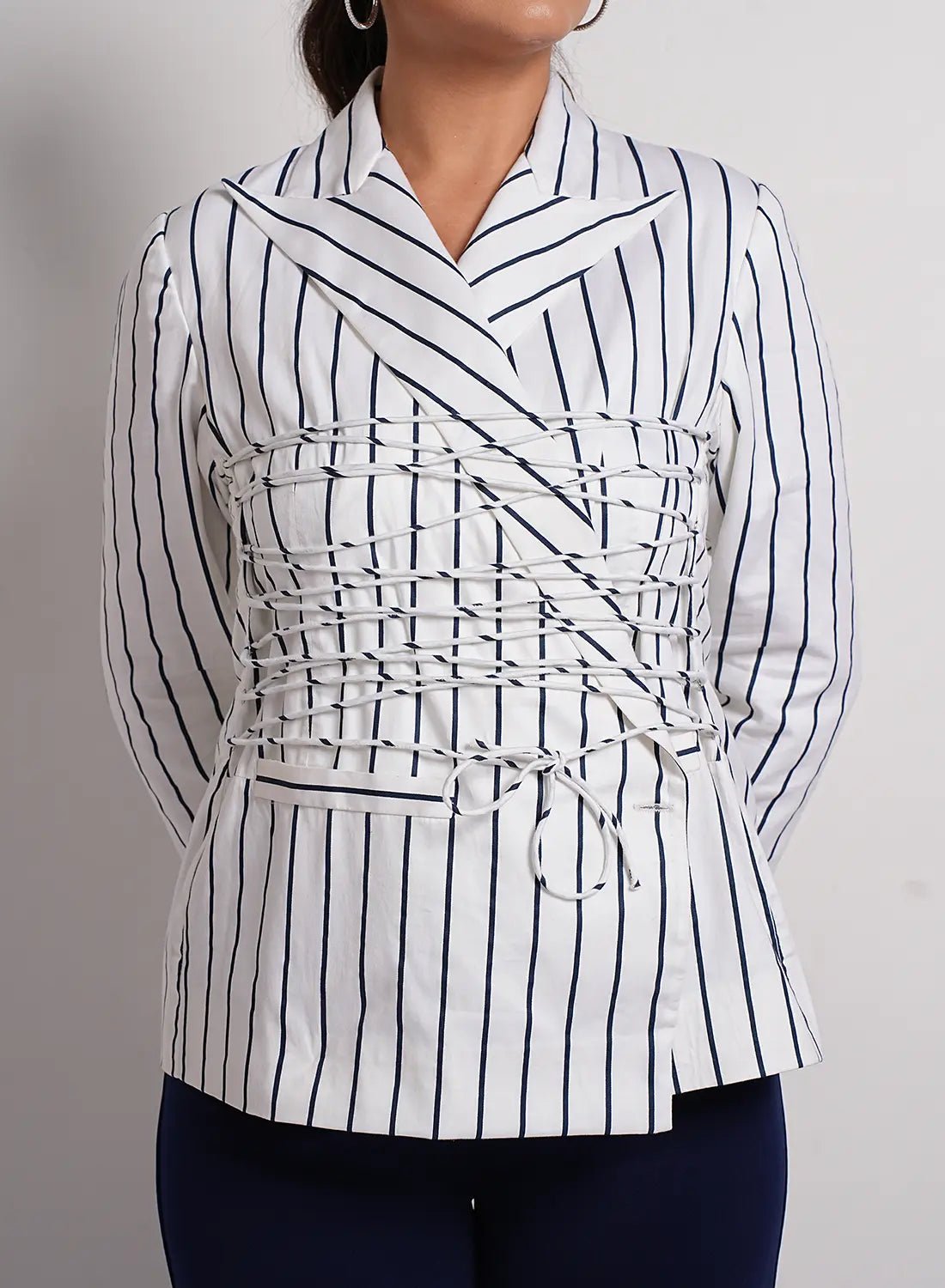 Corset Stripe Blazer