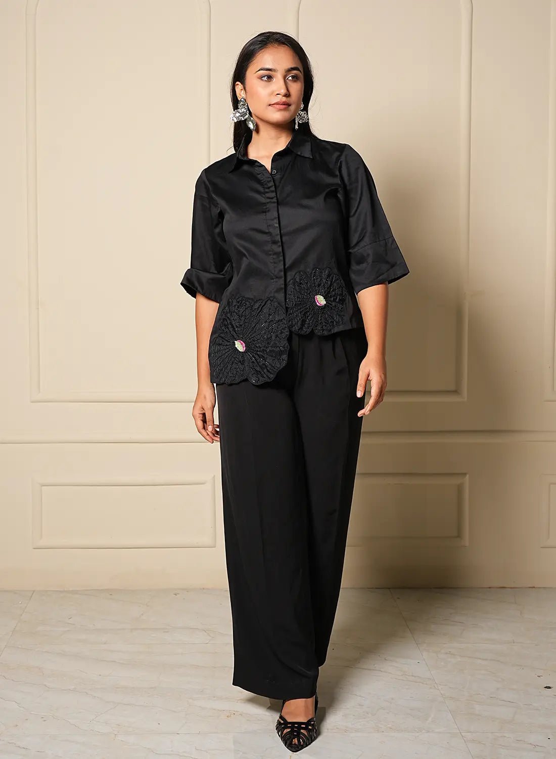 Midnight Camellia Shirt