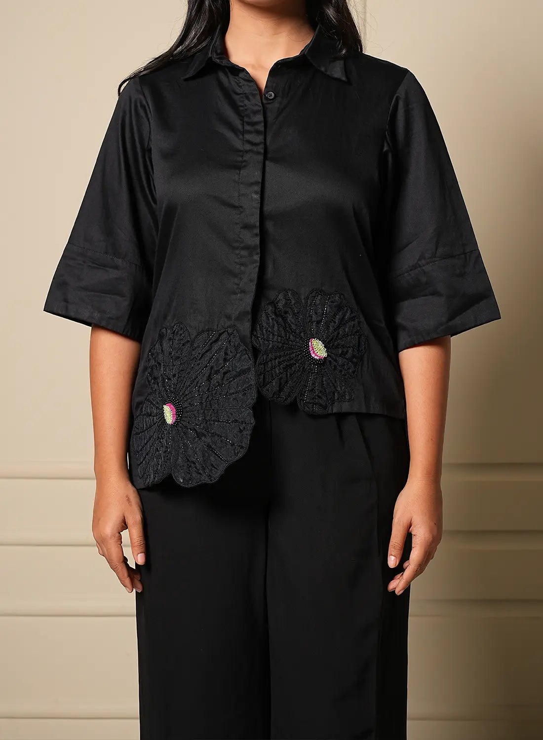 Midnight Camellia Shirt
