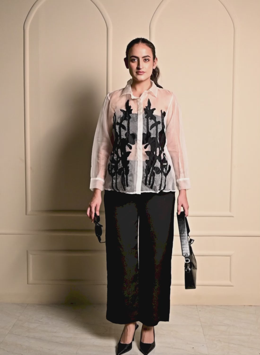 Midnight on Sheer Shirt